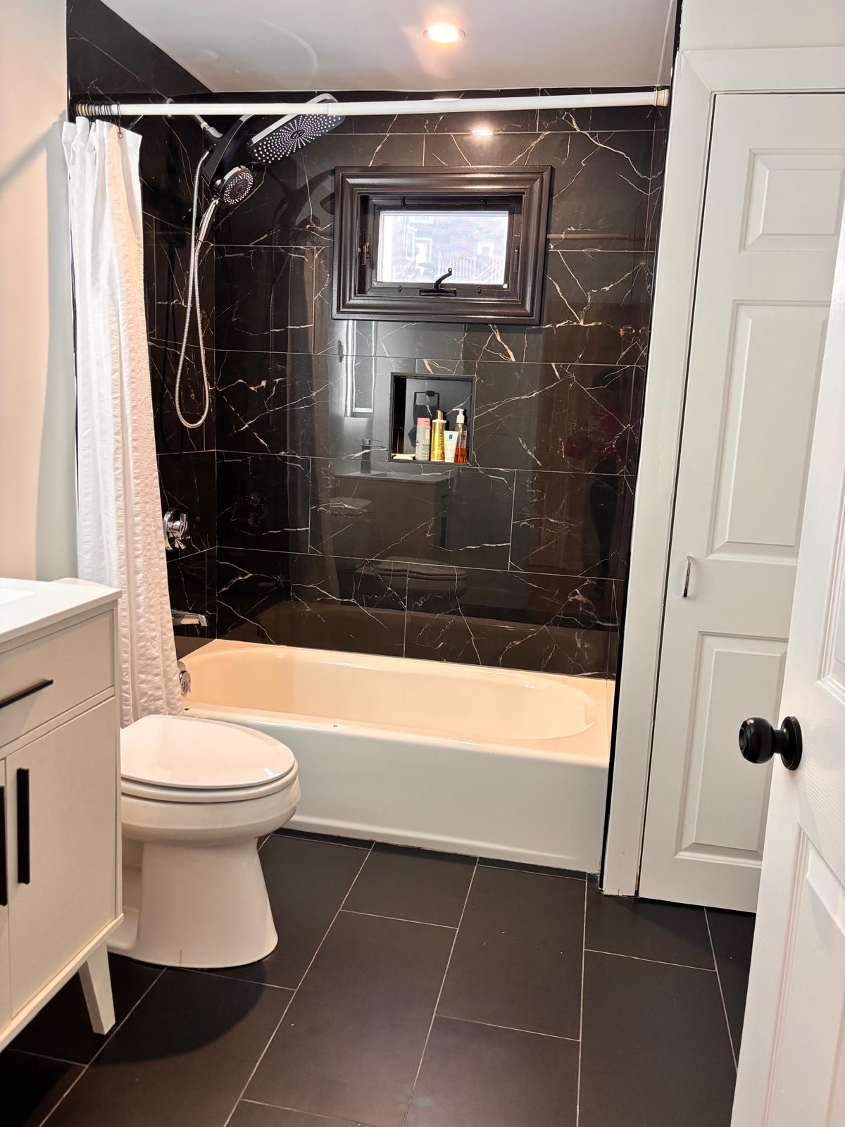 Black marble bathroom